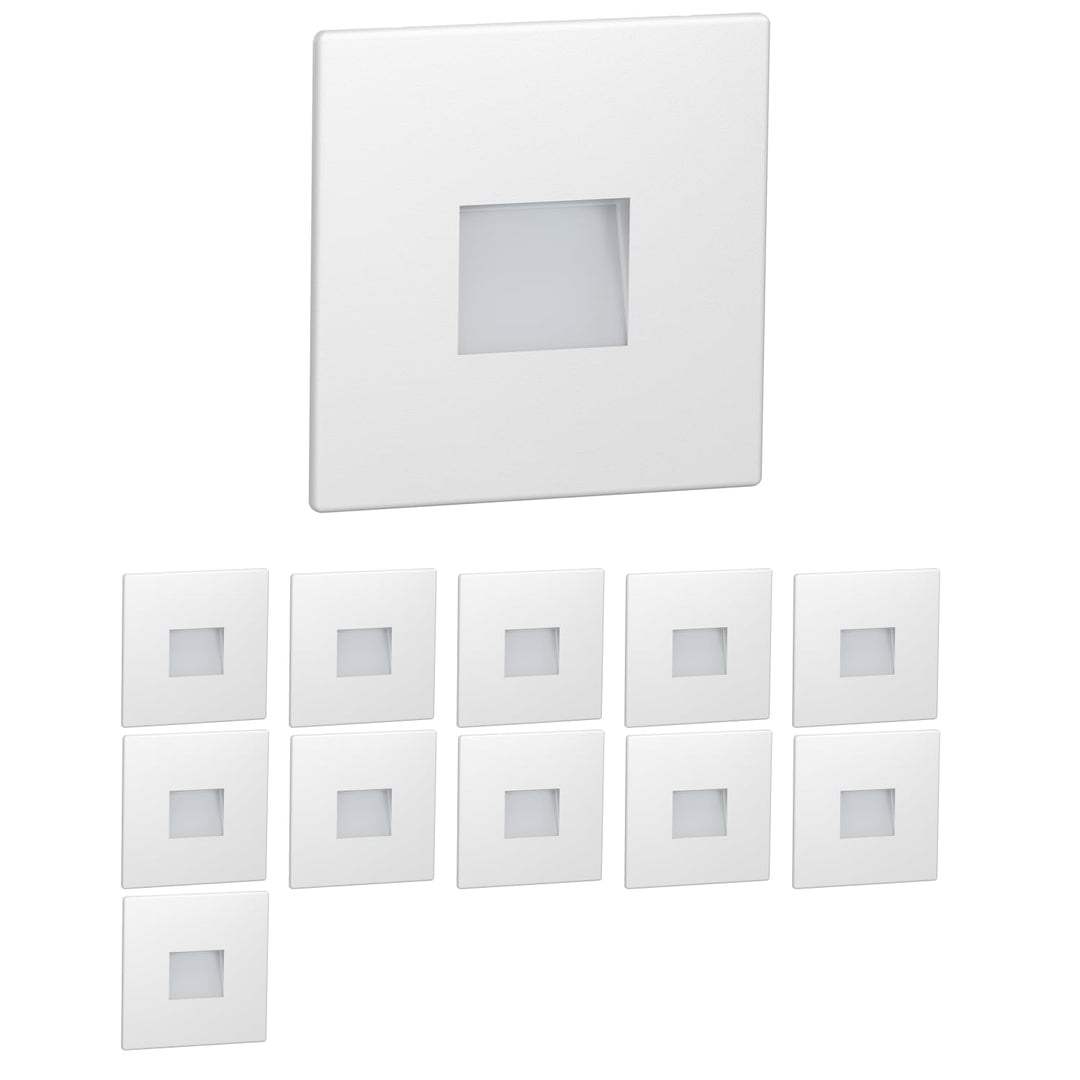 ledscom.de LED Treppenlicht/Treppenbeleuchtung FOW für innen und aussen, Downlight, eckig, 85 x 85mm