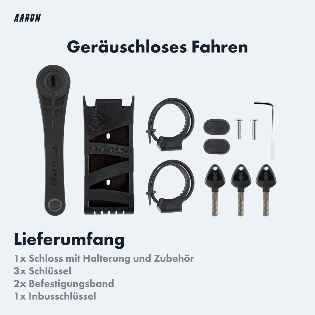 AARON Premium Fahrradschloss - sicheres Faltschloss Stufe 18, patentiertes Hochsicherheitsschloss mi