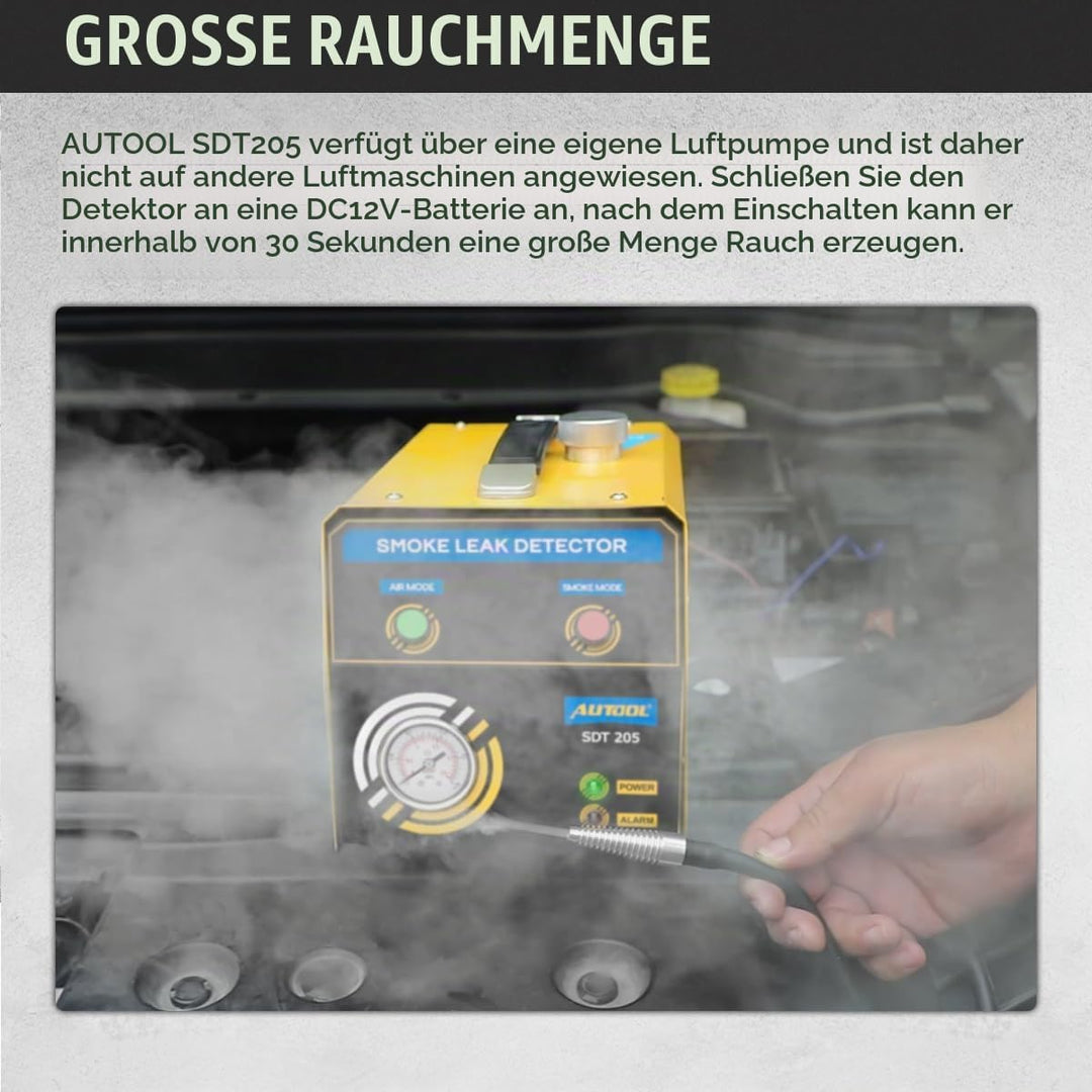 Autool SDT205 Auto-Rauchmaschinen-Lecksucher mit Zwei Modi, EVAP-System Kraftstoffleitungs-Leckagete