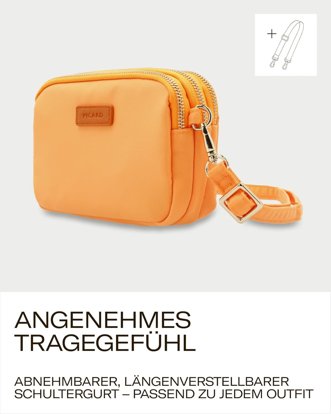 Picard Damen Schultertasche PINA aus Nylon Klein | mit Reissverschluss | Schultertasche | Alltag, Au