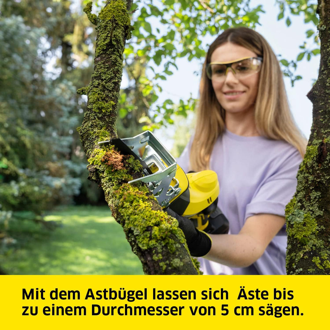 Kärcher 18 V Akku-Astsäge PGS 4-18, für Äste mit einem Durchmesser von bis zu 8 cm, abnehmbarer Astb
