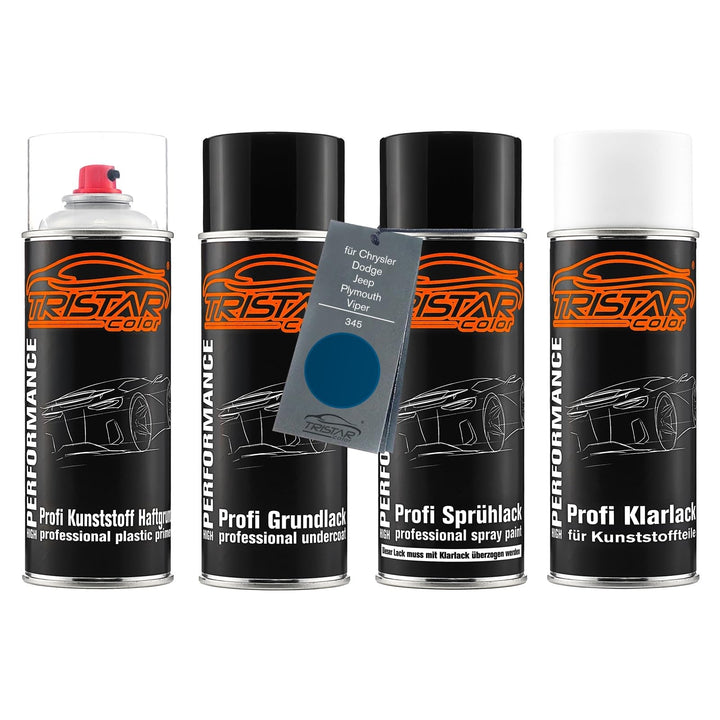 TRISTARcolor Autolack Spray Kunststoff für Jeep 345 Jaspis Blue Metallic S. | für Chrysler / Dodge /