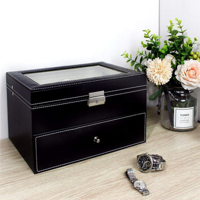Todeco - Uhrbox, Uhr und Armband Aufbewahrung - Material der Box: MDF - Kissenmaterial: Samt - 20 Uh