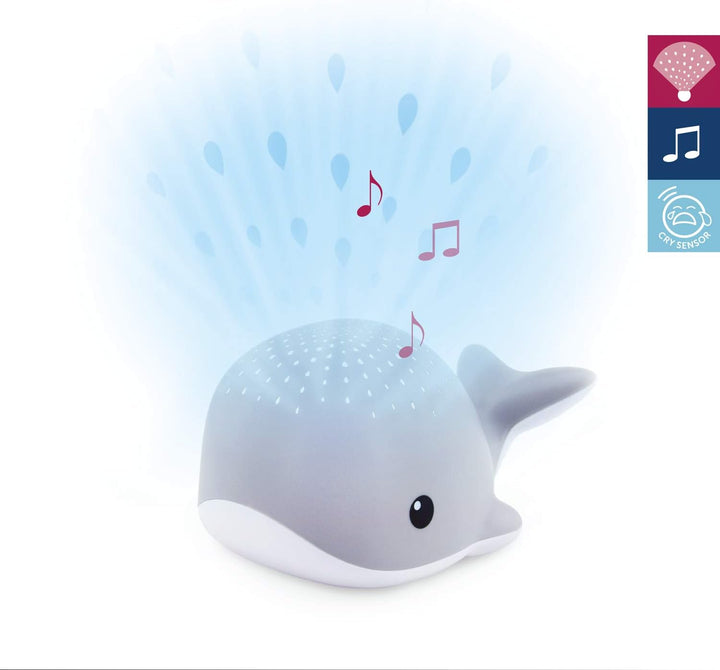 ZAZU Wally The Whale Projektor - Baby-Lichtprojektor mit beruhigenden Melodien | Herzschlag, Ozean-S