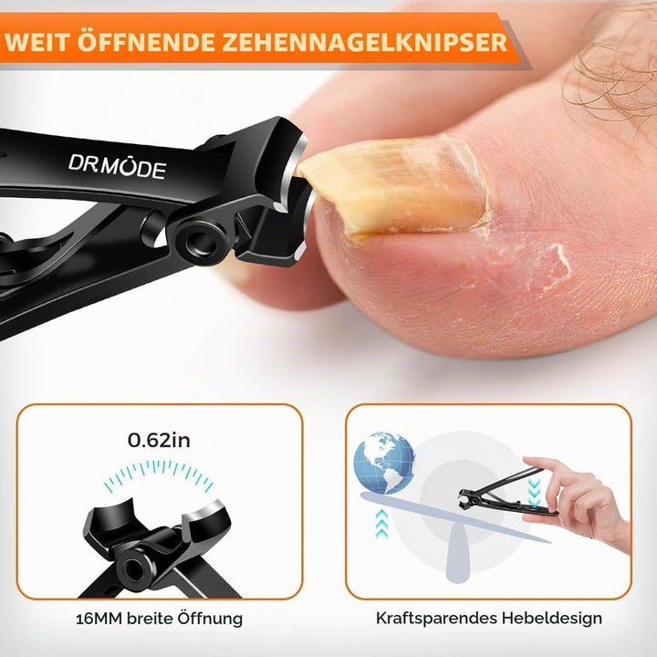 Nagelknipser für Senioren Dicke Nägel,Winkelkopf Nagelknipser Fussnägel mit Auffangbehälter,Edelstah