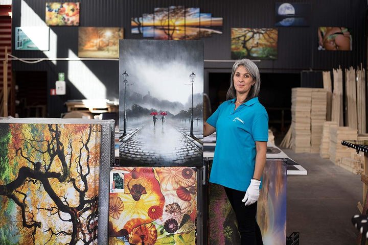 Startonight Leinwandbilder Schwarz und Weiss Zwei rote Regenschirme, Doppelansicht Überraschung Mode