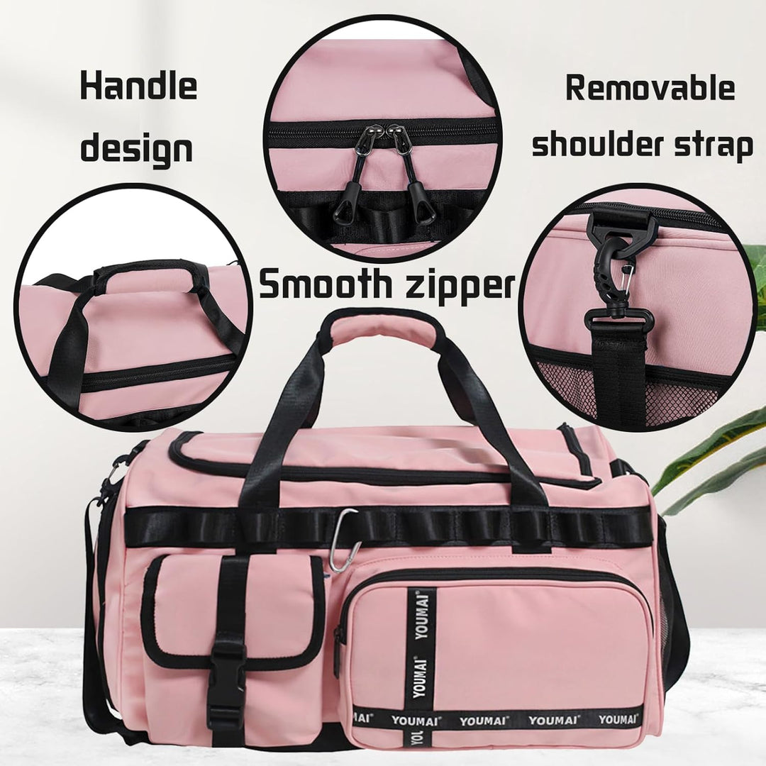 Reisetasche Damen Herren, 65L Wasserabweisende Sporttasche, Large Capacity Reise Tasche Gym Bag, mit