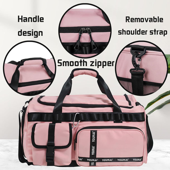 Reisetasche Damen Herren, 65L Wasserabweisende Sporttasche, Large Capacity Reise Tasche Gym Bag, mit
