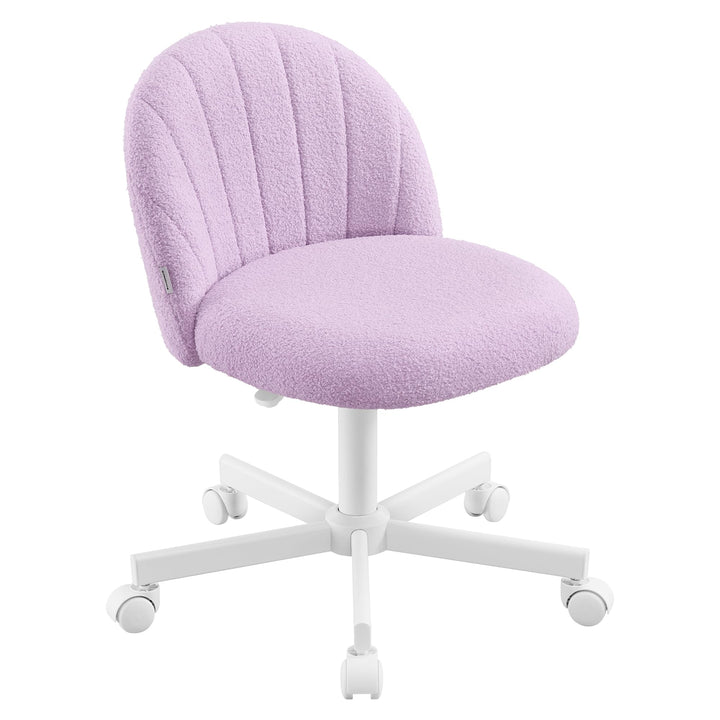 SONGMICS Homeoffice-Stuhl, Schminkstuhl aus Teddy-Fleece, Schreibtischstuhl, Schaumstoffpolsterung,