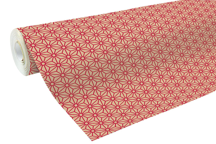 Clairefontaine 223802C Rolle Geschenkpapier mit rote Rauten, 50 x 0,70m, 70g/qm, Recycling Kraftpapi
