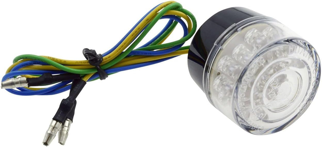 Rücklicht Mini LED Motorrad BULLET, rund, Glas transparent, Einsatz ohne Gehäuse
