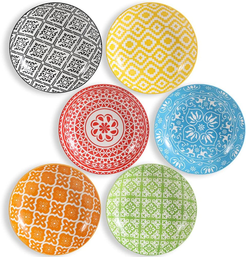 Tiefe Teller Set Pastateller Suppenteller - Porzellan Teller Tief für Pasta Suppe Salat Spaghetti 6