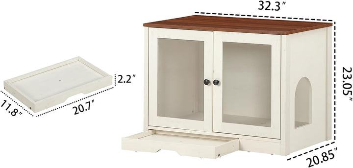 FOREST GRAVITY Katzenschrank Katzentoilette Klein Katzenklo Schrank Large Cat Litter Box Furniture M