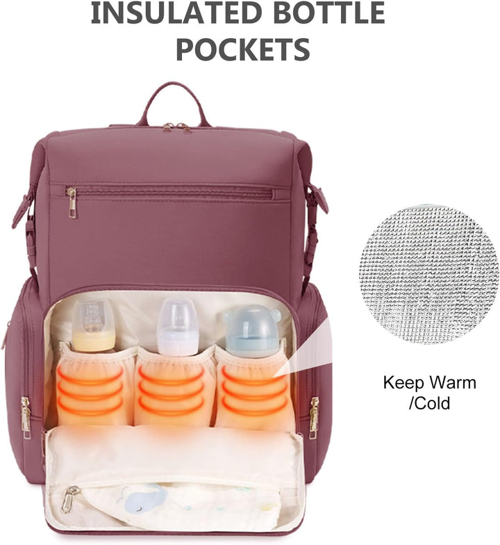 CEI-CEI Baby Wickeltasche/Rucksack mit Isolierter Flaschentasche, Wasserdichtes Neoprengewebe, Wicke