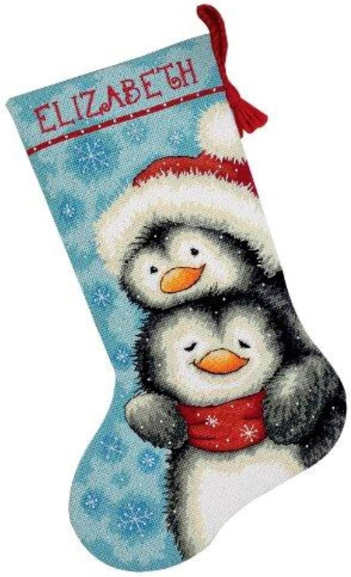 Dimensions Nadelkissenset, Hugging Penquins Hugging Penguins Stitched Wool & Thread, Hugging Penguin