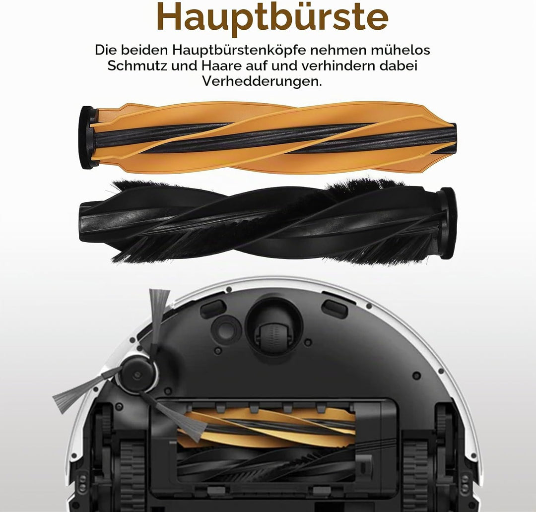 17 Stück Zubehör für Dreame Aqua10 Ultra, 1 Hauptbürste 1 Rollen-Wischtuch, 2 HEPA-Filter, 4 Seitenb