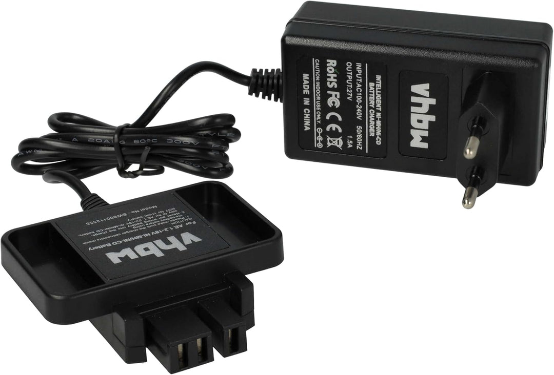 vhbw Ladegerät kompatibel mit AEG MX9.6, PBS 3000, PES 7.2T Werkzeug NI-Cd, NiMH-Akkus