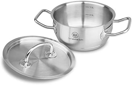 CS Kochsysteme 043117 Kochgeschirr, Edelstahl, Durchmesser 16 cm, silber, 18 x 18,3 x 14,4 cm 18 x 1
