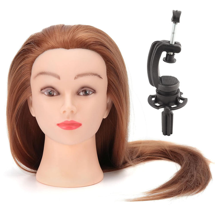 Trainingskopf, Brauner Haar-Trainingskopf mit Freier Klemme, Kann Gerade Gerollt Werden Hairdressing