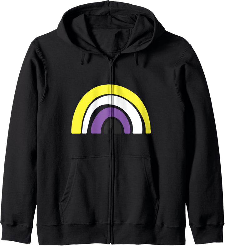 Nicht binäres LGBTQ-Pride-Flag — LGBTQIA+ Rainbow nicht binär Kapuzenjacke