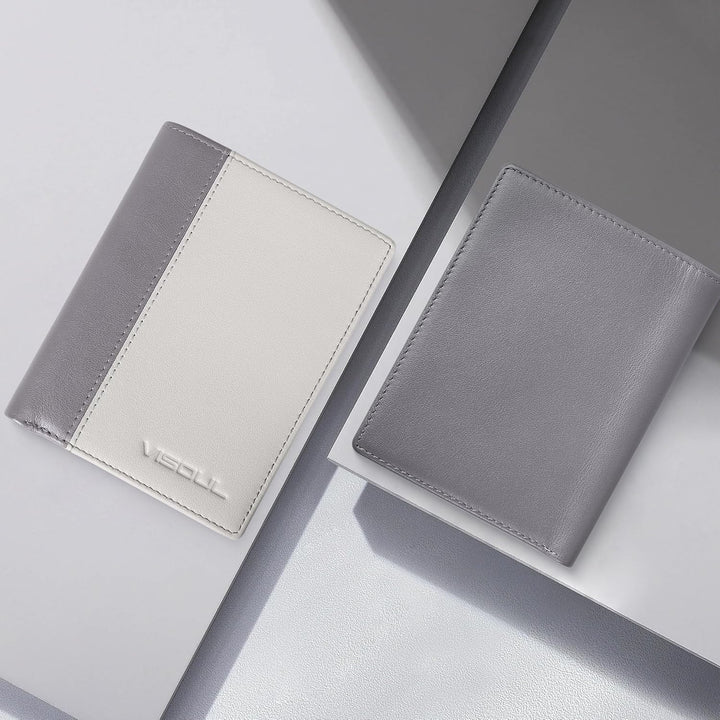 VISOUL Echt Leder Geldbörse Herren mit RFID Schutz Portemonnaie Gross mit Münzfach 10 Fächer Echtled