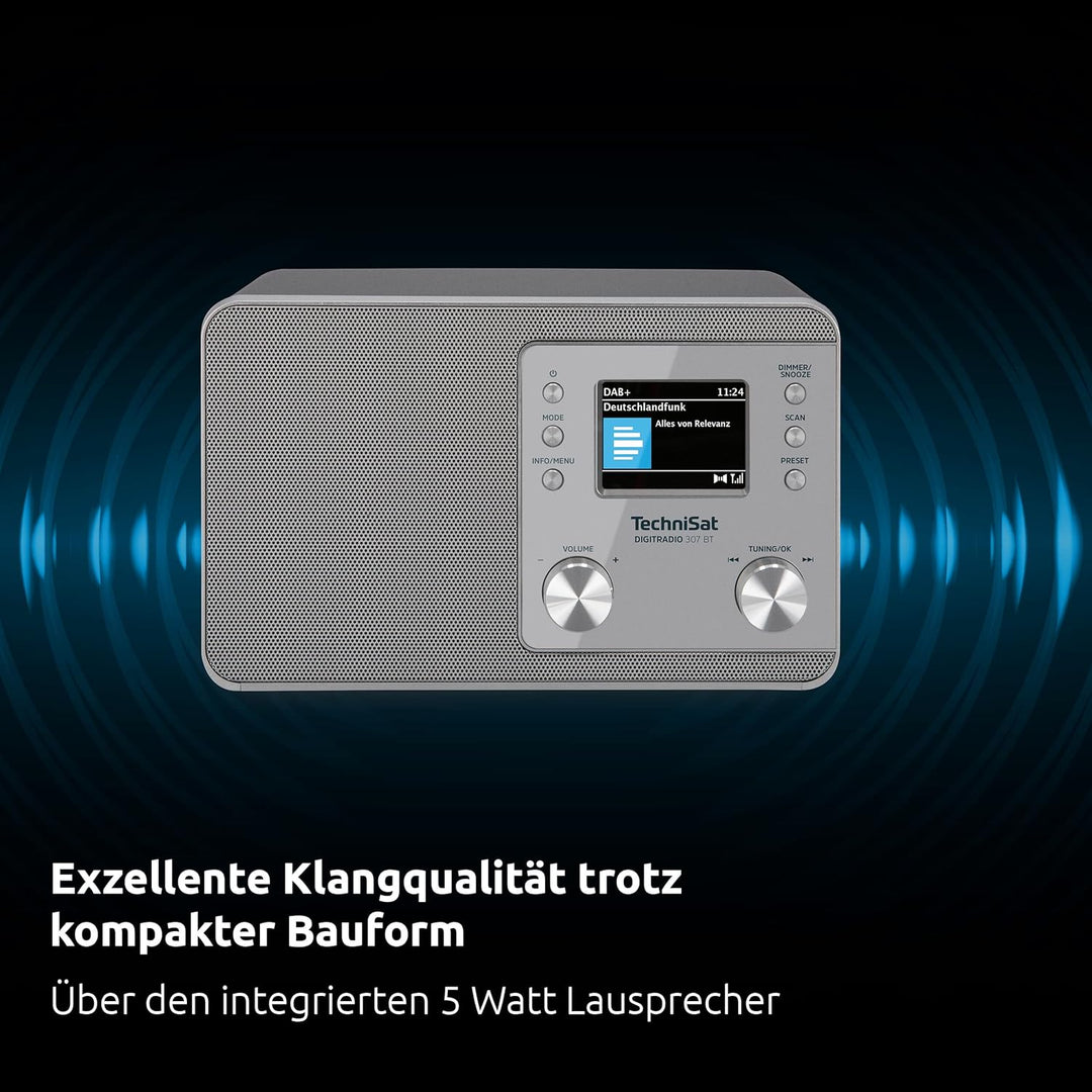 TechniSat DIGITRADIO 307 BT – DAB+ Radio mit BestTune (DAB, UKW, AUX in, Bluetooth-Audiostreaming, K