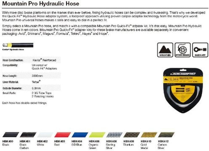 Jagwire BREMSLEITUNGSET HYFLOW (Teflon/Kevlar) 3000MM ORANGE 3 m Orange, 3 m Orange
