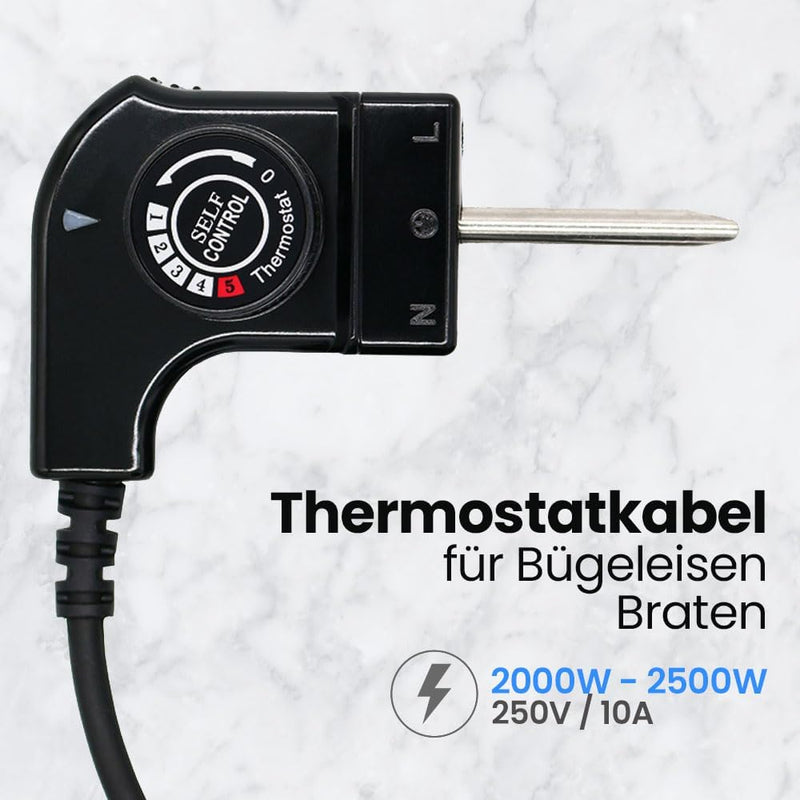 Anakel Home Kabel für elektropfanne Grillplatte, Thermostat für Princess, Kabel mit Thermostat für F