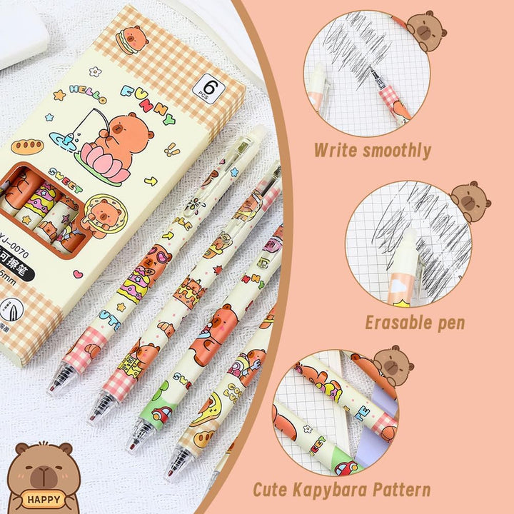 Capybara Rucksack Set - Schulrucksack Grosse Kapazität mit Capybara Federmäppchen, Stiften & Schlüss