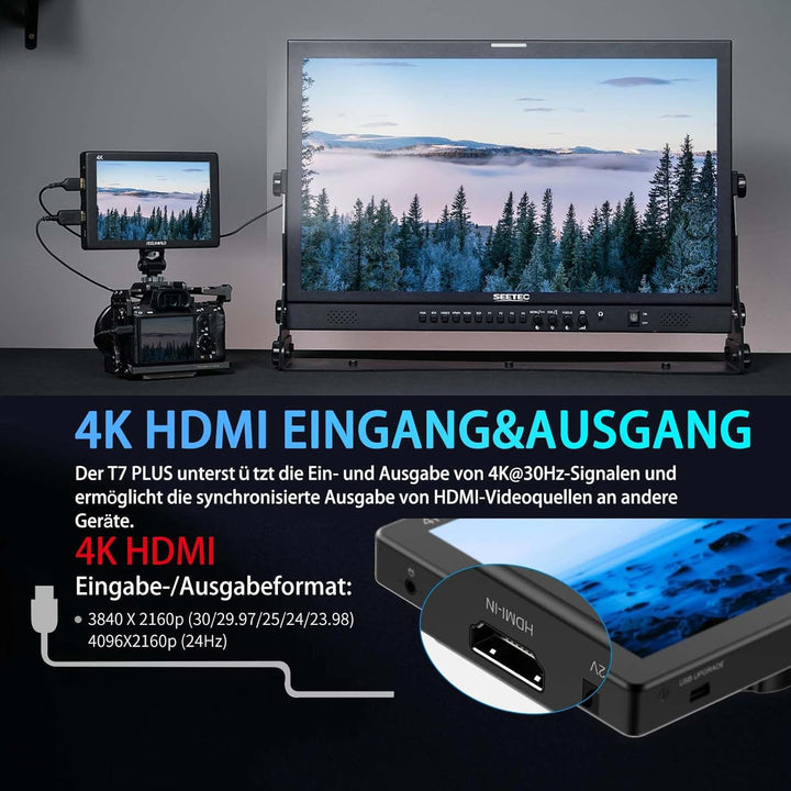 Feelworld T7PLUS Kamera DSLR Feld Monitor 7 Zoll 3D LUT Waveform Vector Scope 1920x1200 4K HDMI Bild