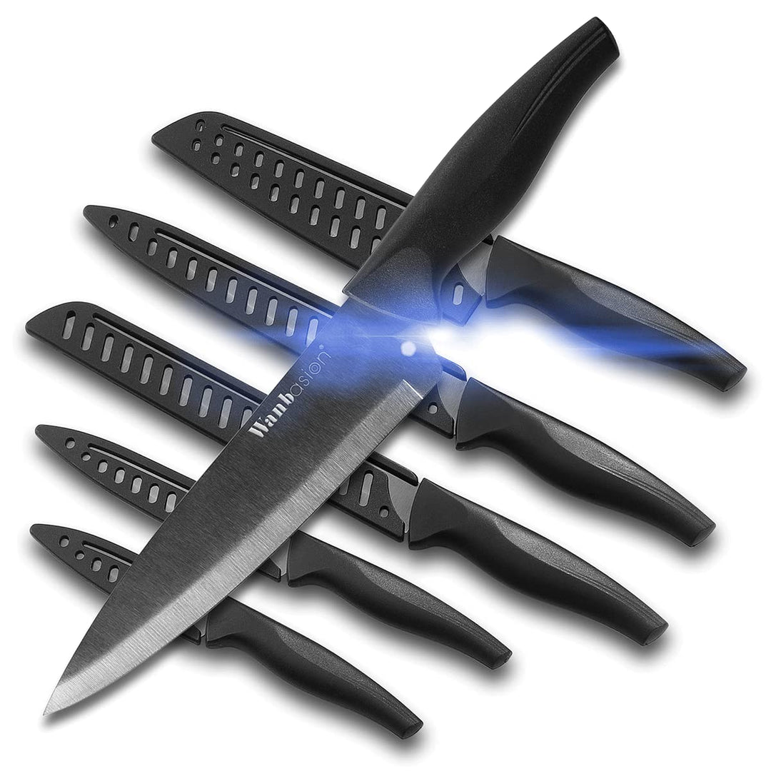 Wanbasion Küchenmesser Set Scharf, Küchenmesser Set Spülmaschinenfest, Messerset Küche Stahl Edelsta