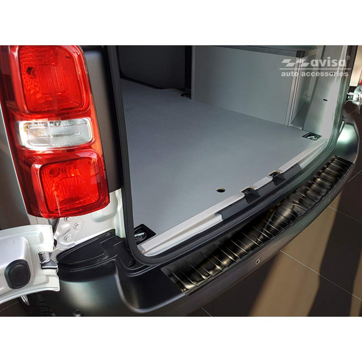 Avisa Schwarz Edelstahl Heckstossstangenschutz kompatibel mit Peugeot Expert III & Citroen Jumpy III