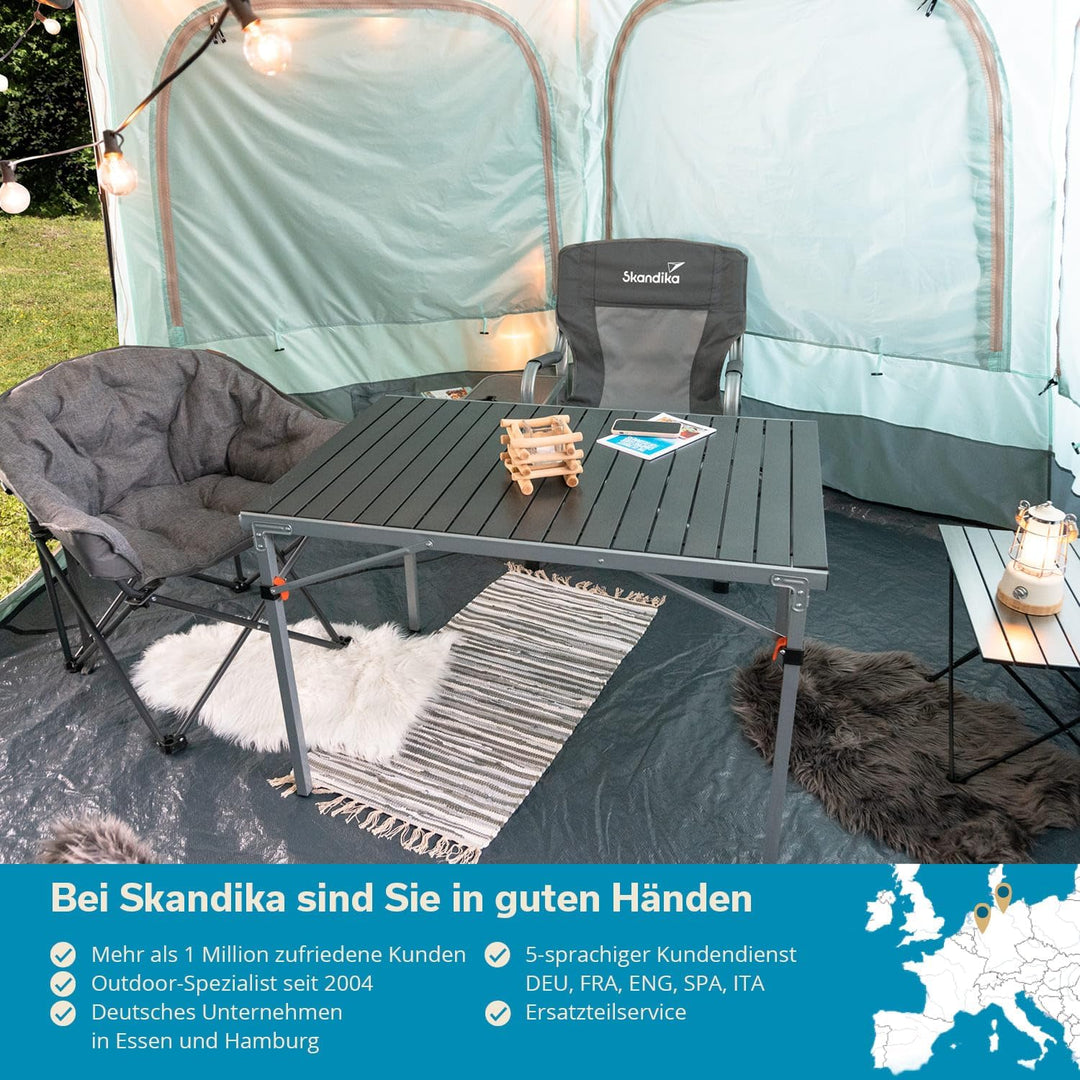 Skandika Aluminium Klapptisch Maikku | Alu Campingtisch für 6 Personen, 80 kg Traglast, 107 x 70 x 7