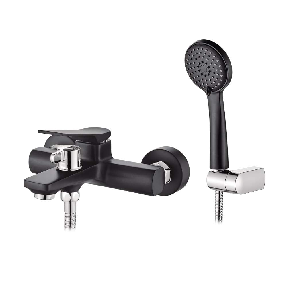 Ibergrif Praga - Einhebel-Badewannenarmatur Set, Wannenbatterie mit Duschkopf, Duschkopfhalter, und