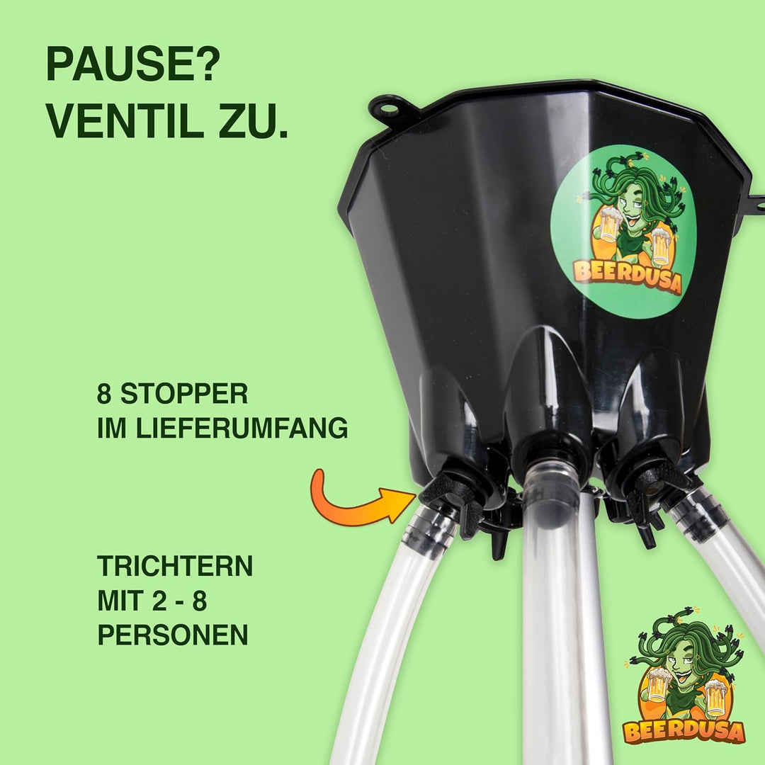 8er Bierbong Set Bier Trichter Saufen 8er Verteiler 3.0