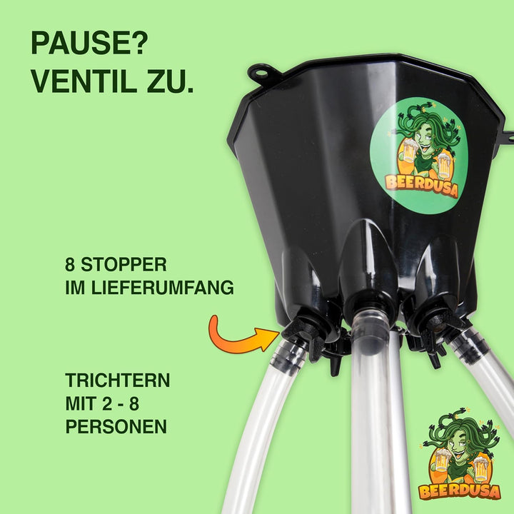 8er Bierbong Set Bier Trichter Saufen 8er Verteiler 3.0
