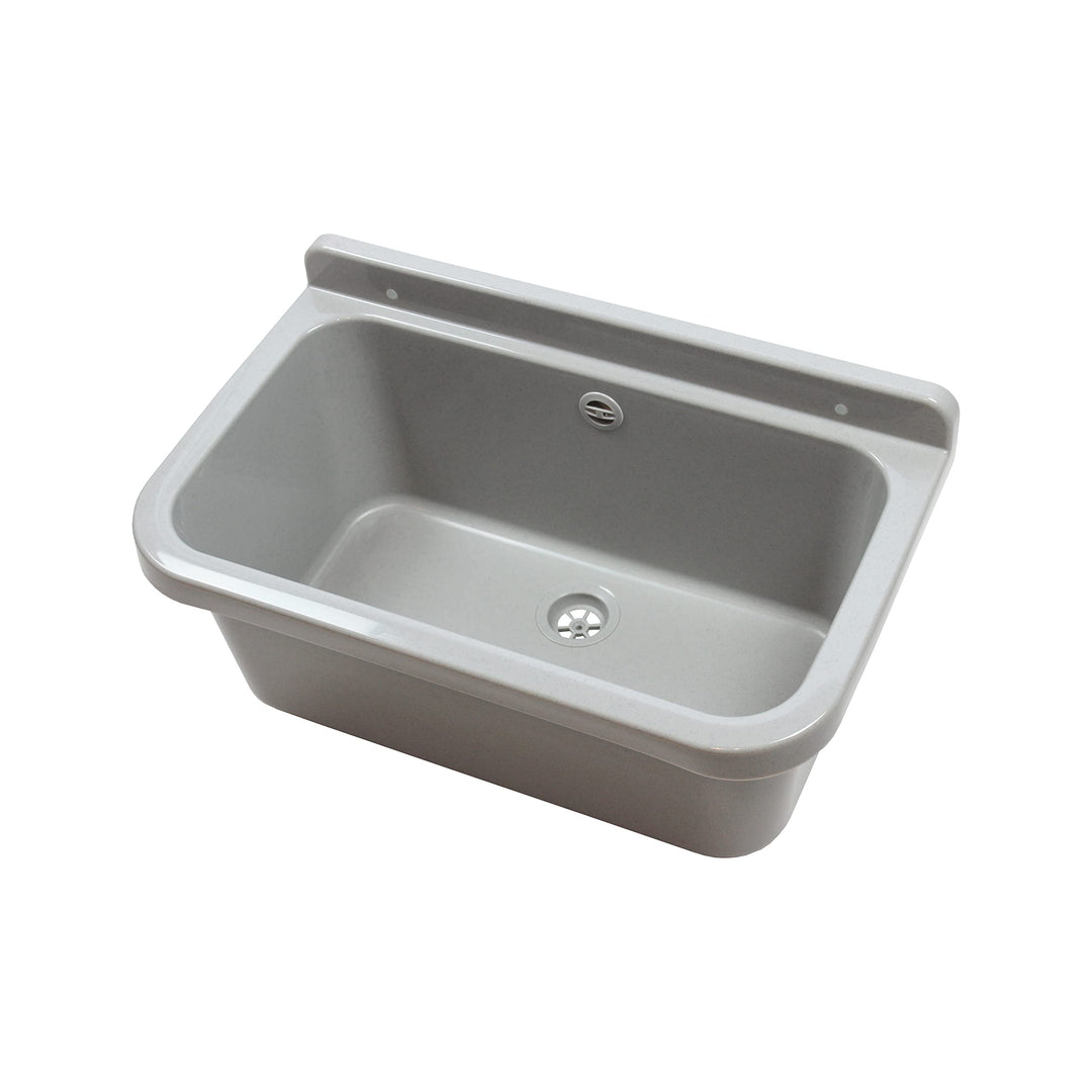 Waschbecken Ausgussbecken 55 cm x 34 cm x 21 cm Spülbecken Waschtrog mit Überlauf Waschbecken für Ge