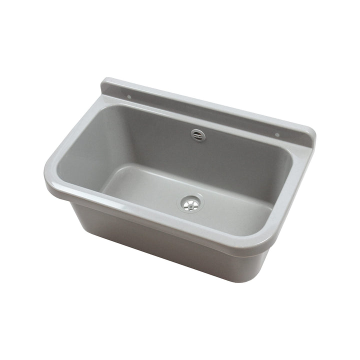 Waschbecken Ausgussbecken 55 cm x 34 cm x 21 cm Spülbecken Waschtrog mit Überlauf Waschbecken für Ge