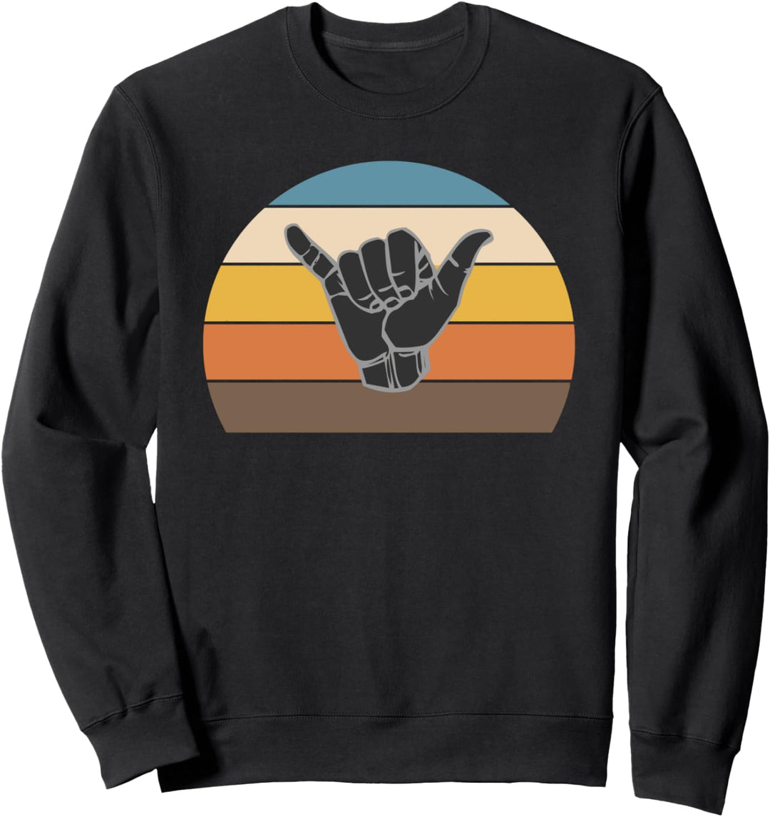 Retro Shaka Hand Surf Sign - Cooler Surfer / Surfkultur Sweatshirt