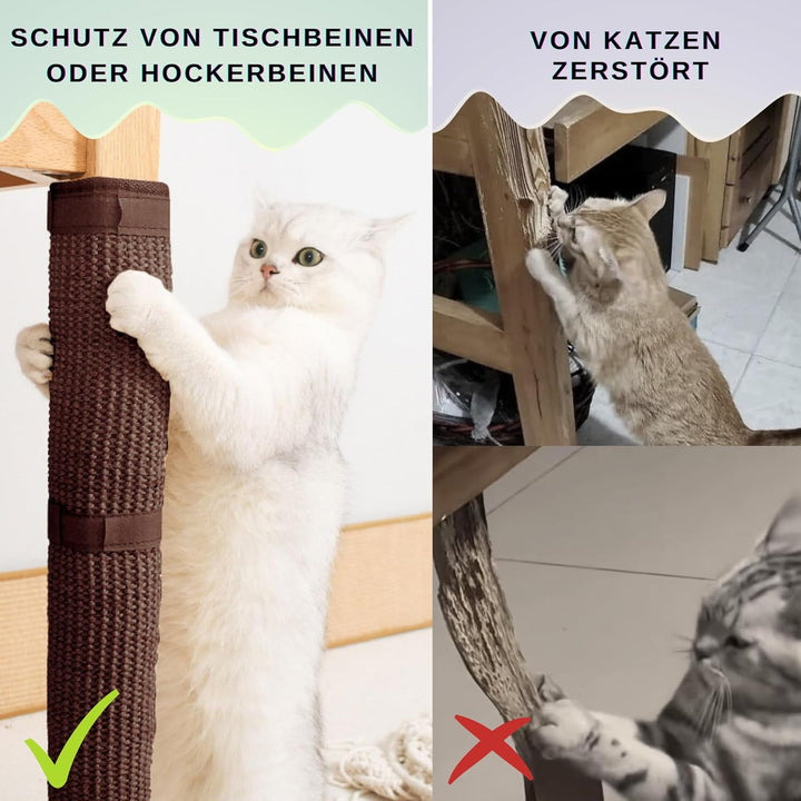 JanYoo 2 Stück Katze Kratzschutz Katzenkratzmatte Möbelschutz Pet Tischbein Katzenkratzer Kratzmatte