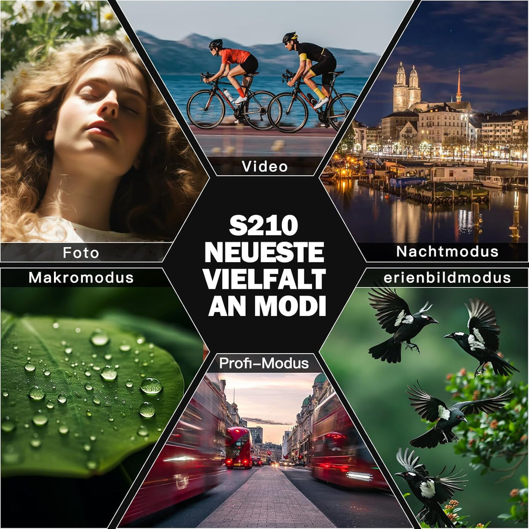 NBD 8K Digitalkamera 64MP mit 16X Optischem Zoom & Hot Shoe, 3" 180° Drehdisplay, Wi-Fi, v. 64GB TF-