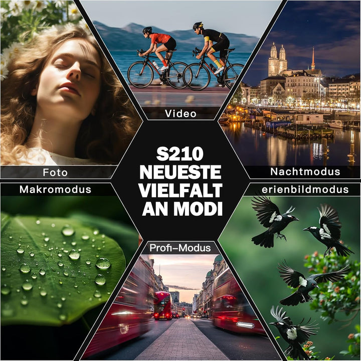 NBD 8K Digitalkamera 64MP mit 16X Optischem Zoom & Hot Shoe, 3" 180° Drehdisplay, Wi-Fi, v. 64GB TF-