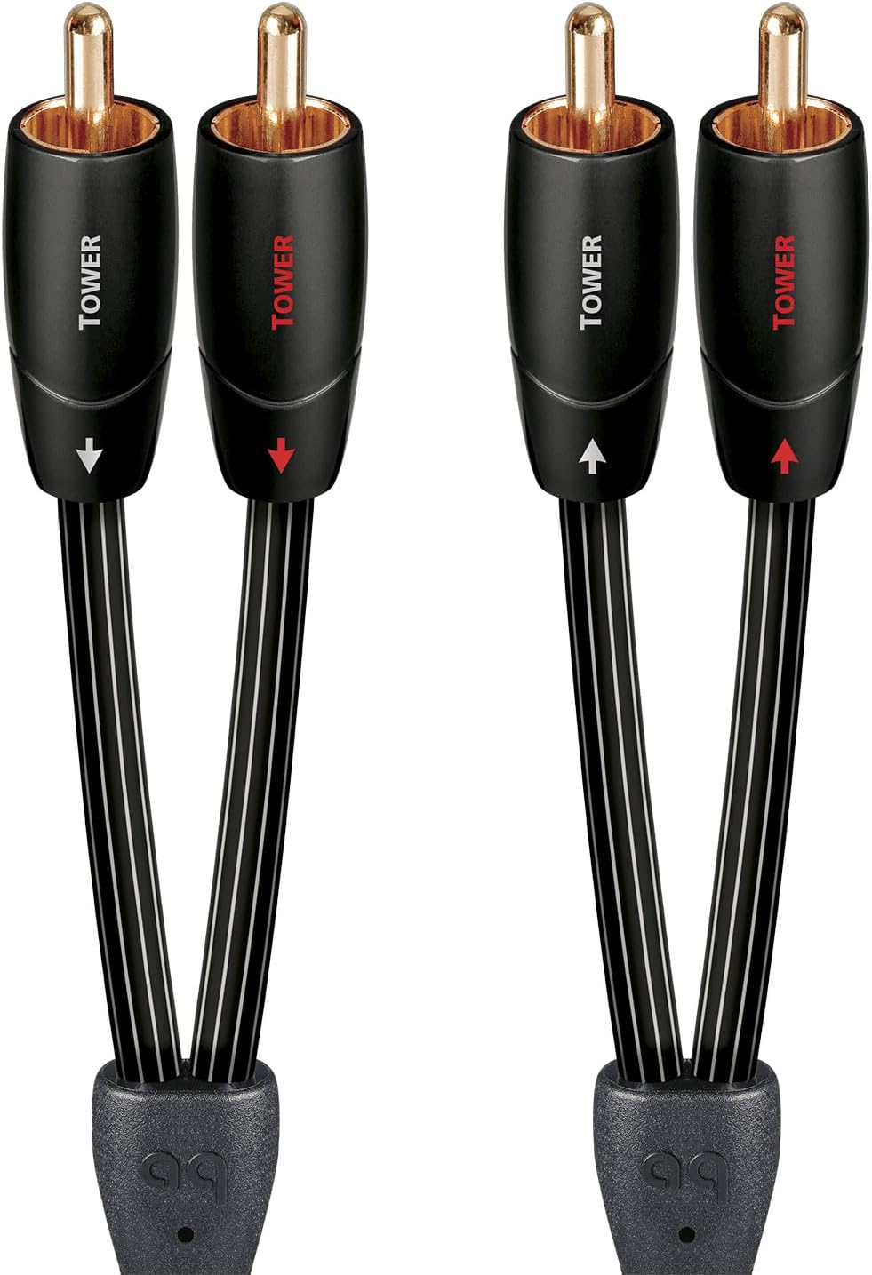 AudioQuest 5m Tower RCA Audiokabel 2 x RCA schwarz - Audiokabel (2 x RCA, 2 x RCA, Kupfer, 5 m, schw
