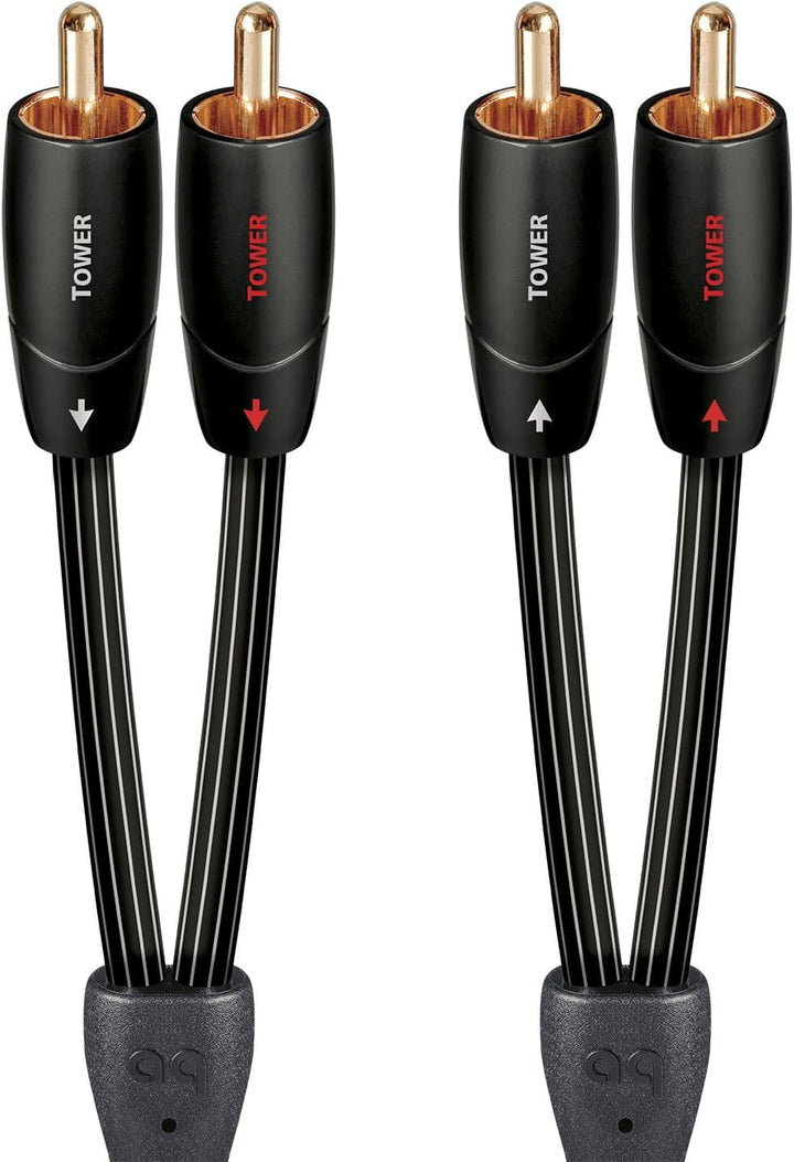 AudioQuest 5m Tower RCA Audiokabel 2 x RCA schwarz - Audiokabel (2 x RCA, 2 x RCA, Kupfer, 5 m, schw