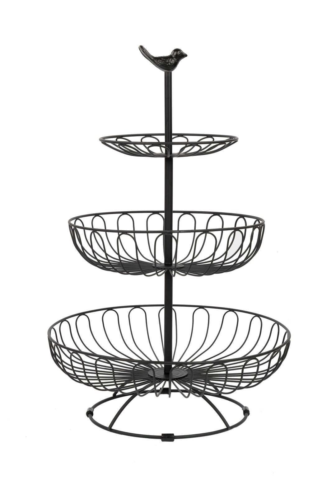 Auroni Obst Etagere 3 Stöckig Obstkorb Obstschale Metall - schwarz - modern - dekorativ für mehr Pla