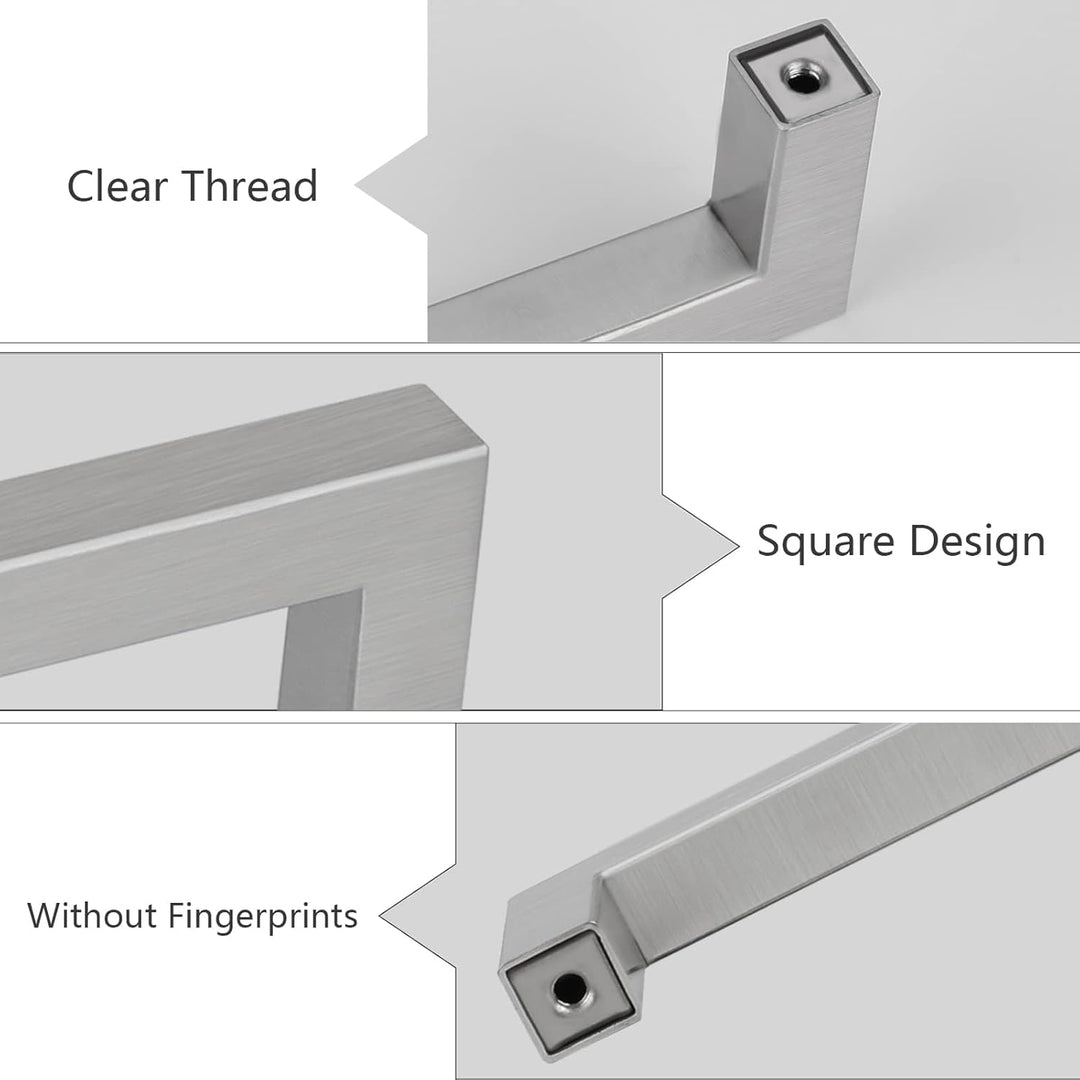 LONTAN 15 Stück Küchengriffe Edelstahl Gebürstet 96mm lochabstand Schrankgriffe Edelstahl Griffe für