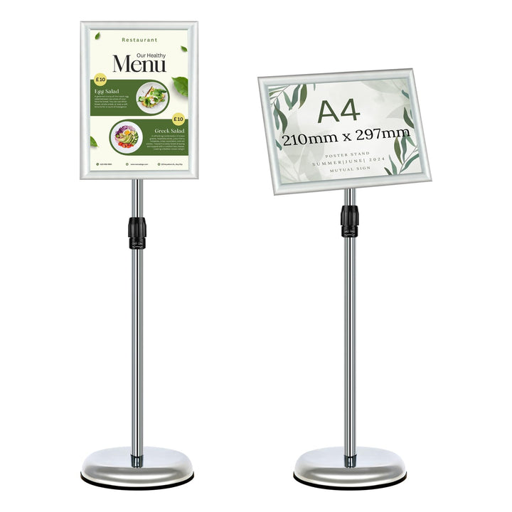 Mutualsign Infoständer A4 Aluminium Plakatständer Höhenverstellbar Posterständer Informationsständer