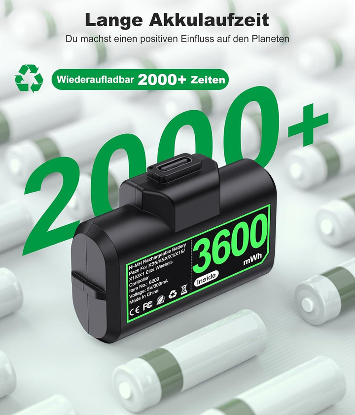 Elegamefy Controller Akku Für Xbox Series X/S, Wiederaufladbare Batterie für Xbox One/One S/One X/El
