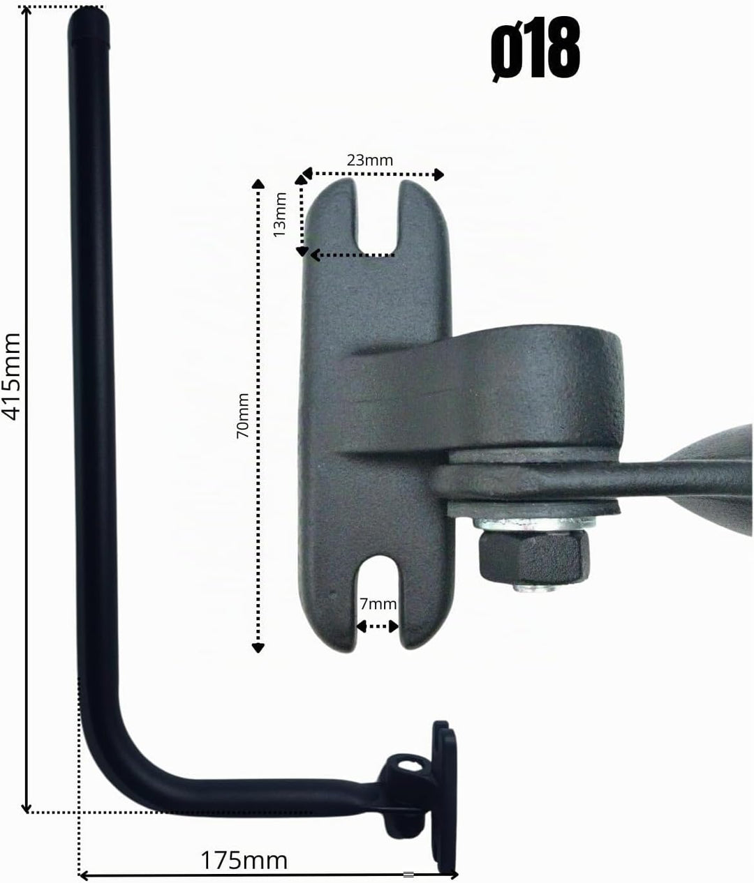 2x Aussenspiegel 305x170 ø14-18 Traktor LKW Bagger mit Spiegelhalter Spiegelarm