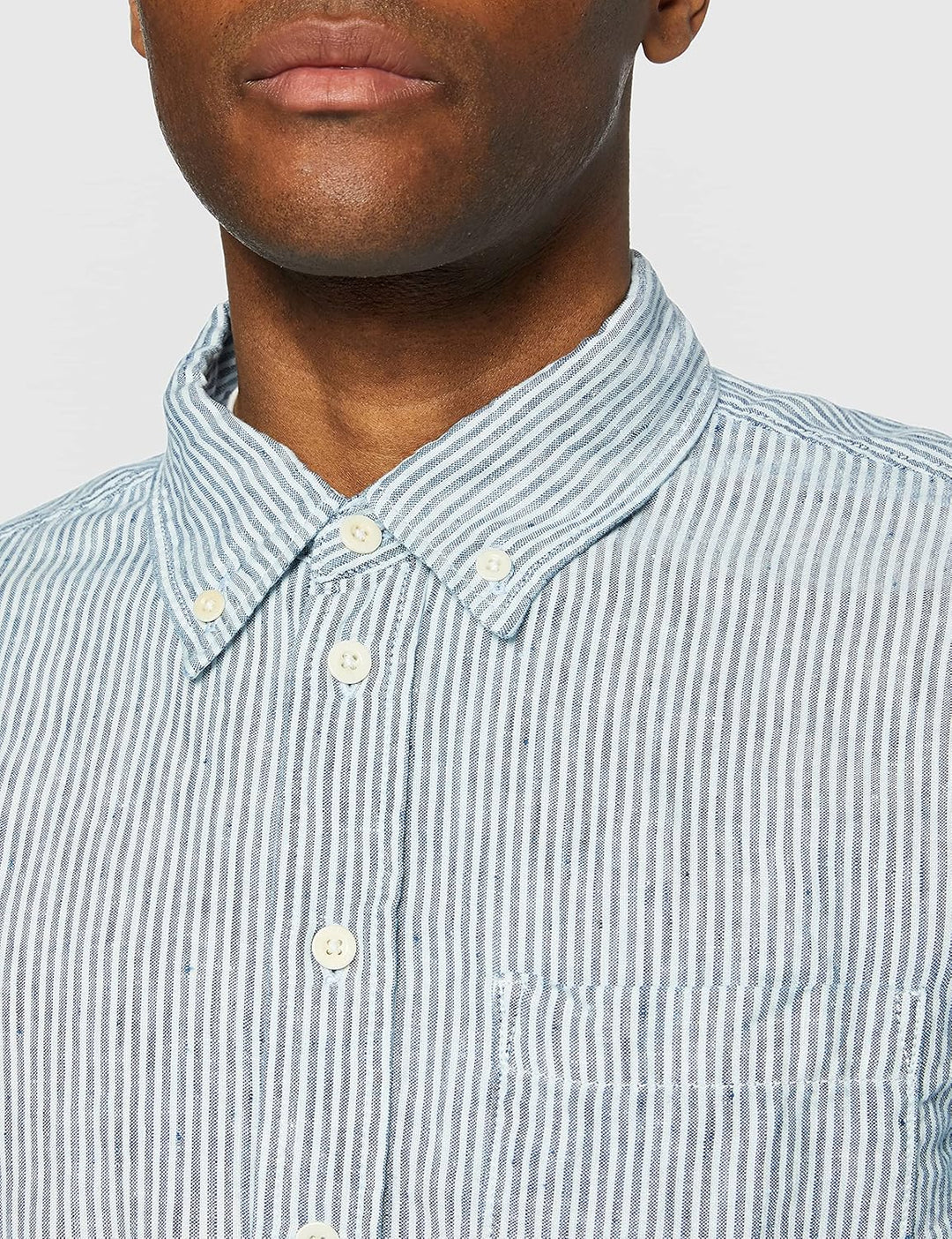 Kings of Indigo Herren Enda Pocket Freizeithemd, S Blau (Fine Stripe Blue 8104)